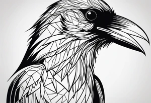 outline of a raven tattoo idea