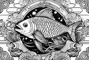 Geometric aquatic tattoo idea