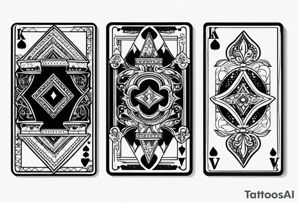 King of ace playing guitar cards tattoo idea
