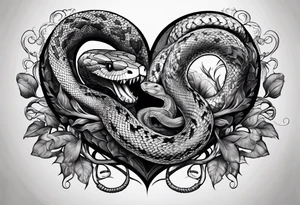 Snake eating human heart tattoo idea
