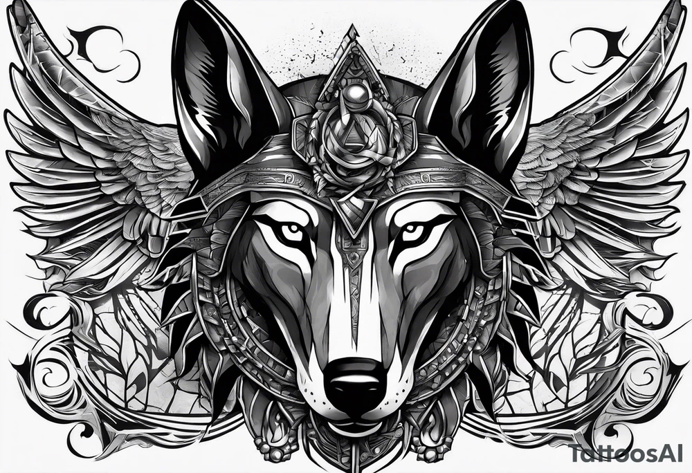 The war between Anubis and ra tattoo sleeve design tattoo idea The war between Anubis and ra tattoo sleeve design tattoo idea
