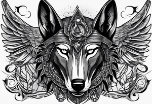 The war between Anubis  and ra tattoo sleeve design tattoo idea