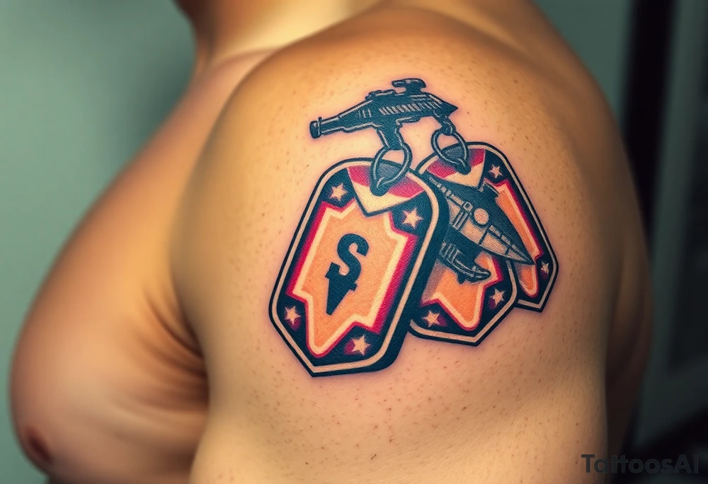 Combat marine veteran 
Operation Iraqi freedom
Dog tags tattoo idea