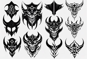Demonic leg armor tattoo idea