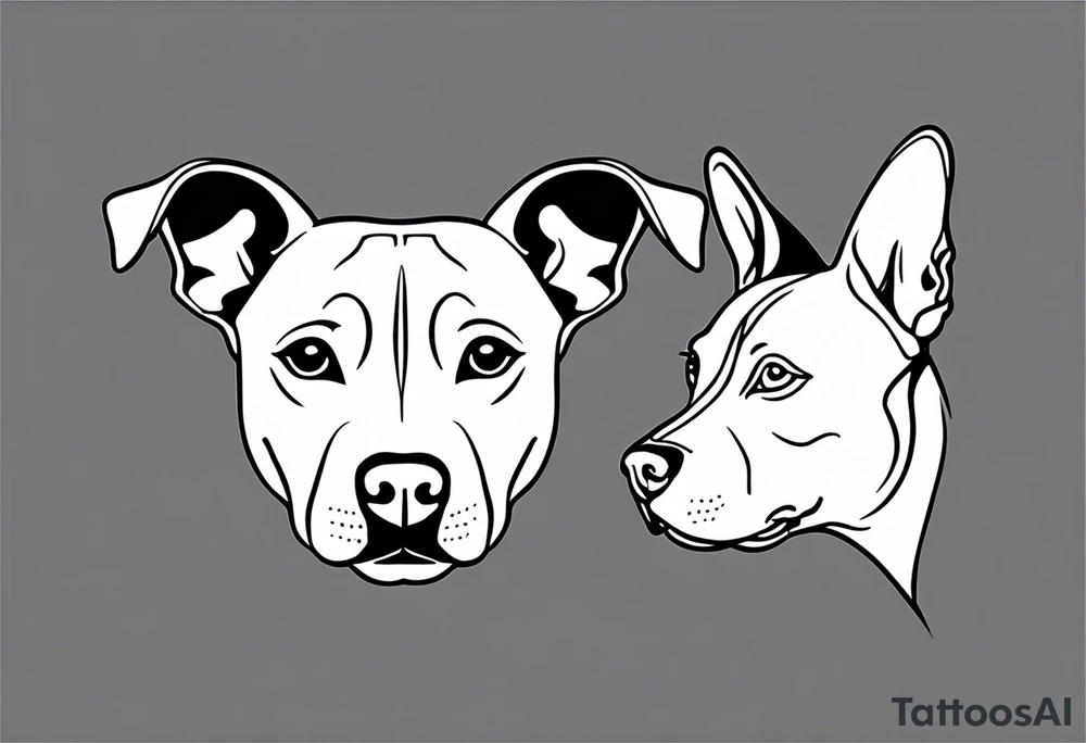 Cookie my pitbull dog outline of ears with her name in cusive at the bottom tattoo idea