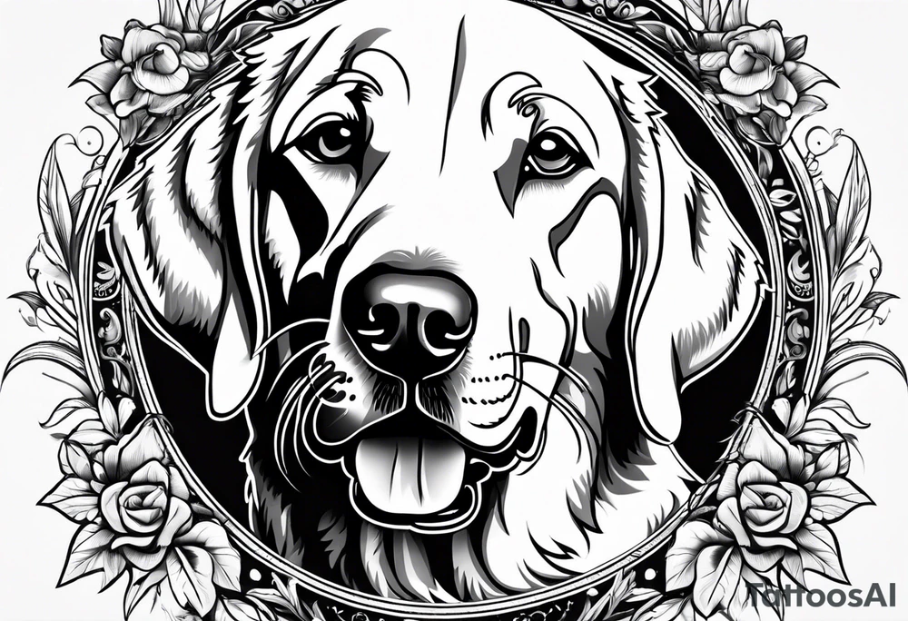 Labrador blanco feliz tattoo idea