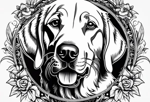 Labrador blanco feliz tattoo idea