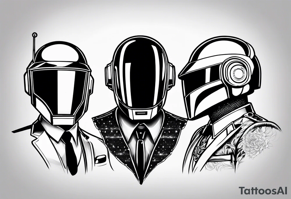 daft punk band from top to bottom tattoo idea