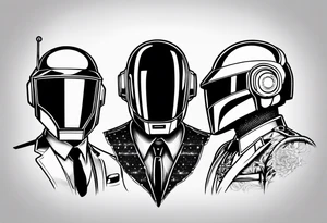 daft punk band from top to bottom tattoo idea