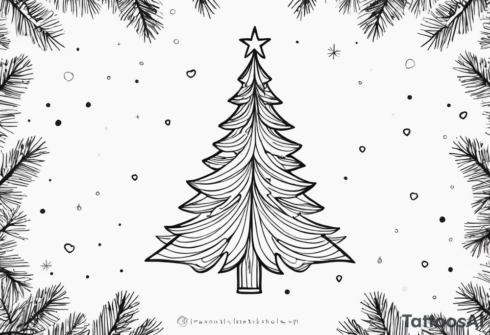 Twinkling Christmas Tree tattoo idea