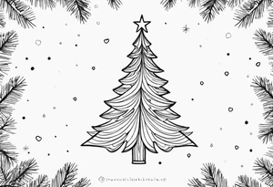 Twinkling Christmas Tree tattoo idea