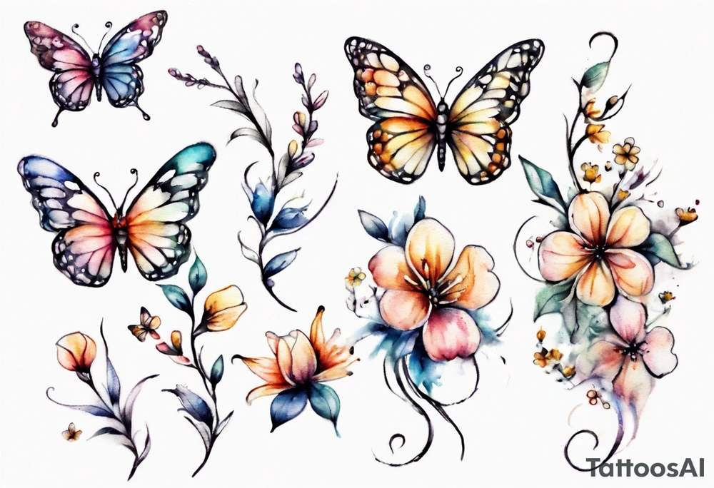 small flowers
tiny butterflies
weaved together 
pretty
delicate
on my leg tattoo idea