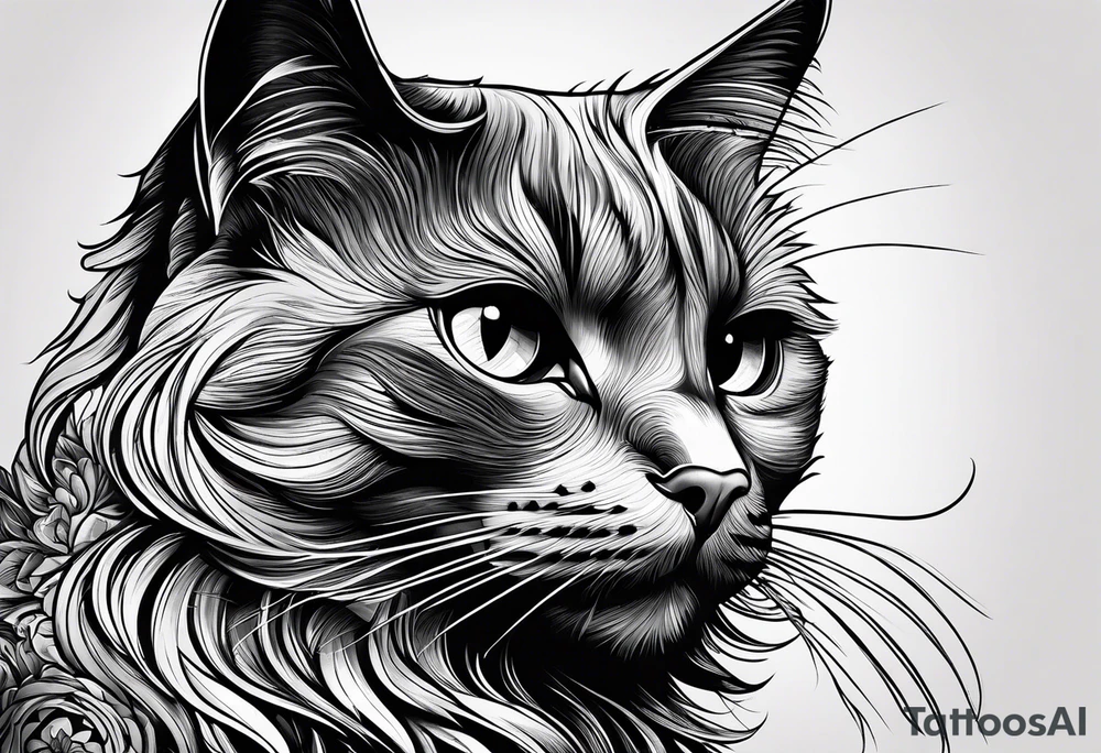 Black cat tattoo idea