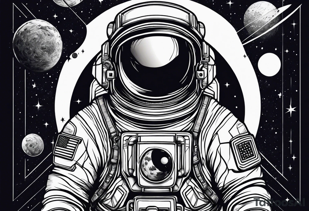 astronaut in space tattoo idea