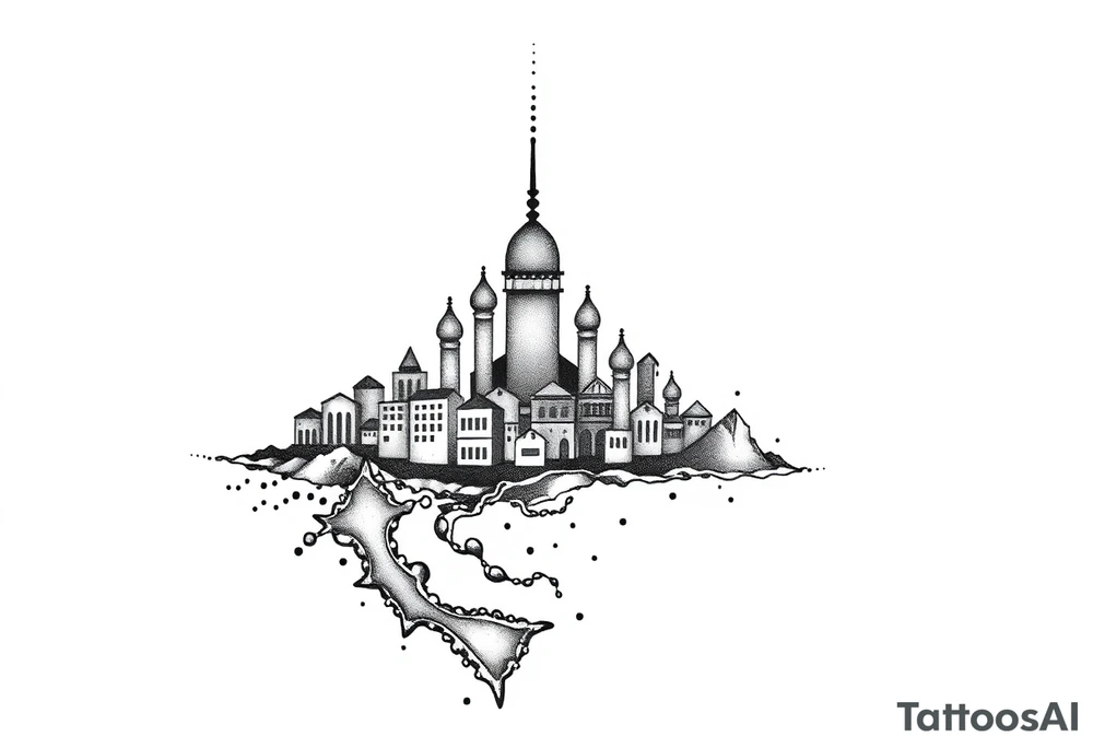 city of 
Atlantis tattoo idea