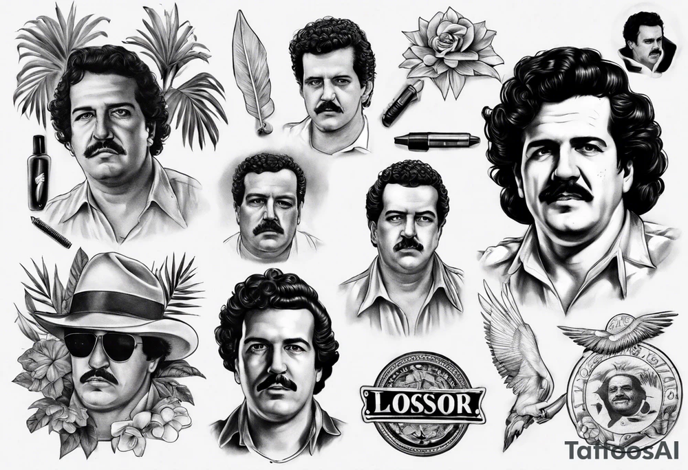 Pablo escobar realistic tattoo idea