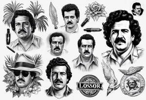 Pablo escobar realistic tattoo idea
