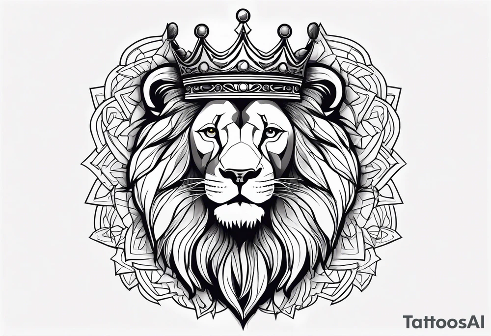 Lion with crown tattoo idea