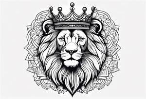 Lion with crown tattoo idea