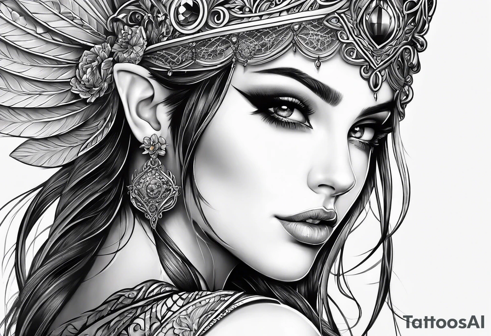 Elfe mit spitzen ohren tattoo idea