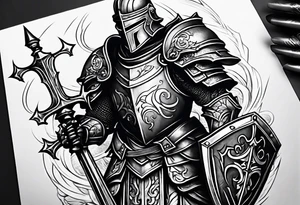 knight with heavy armor tattoo idea