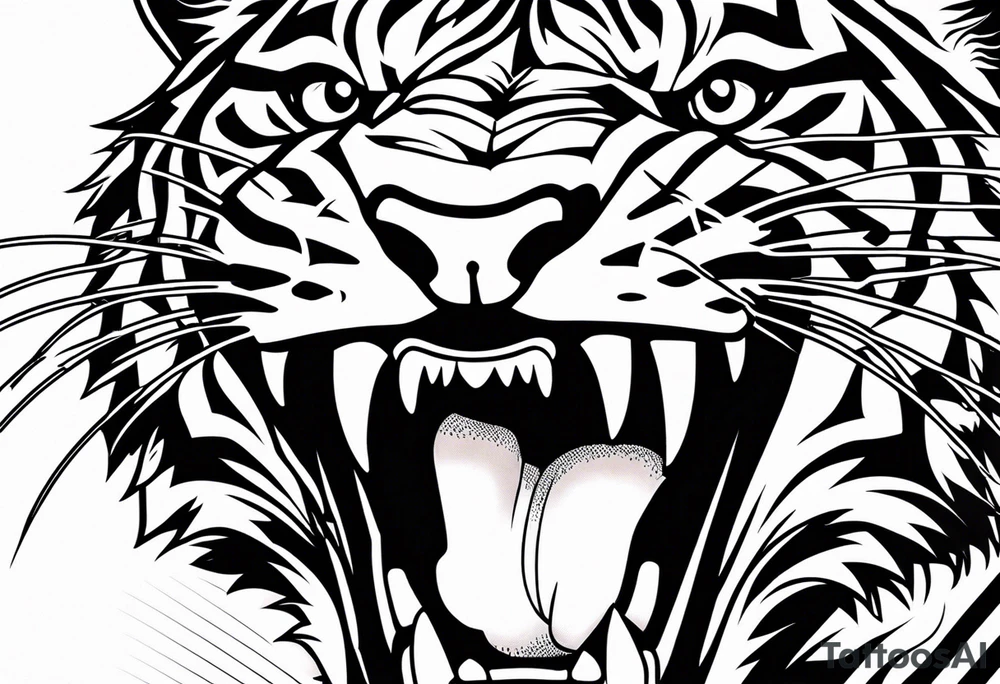 woman inside tiger mouth inner forearm tatoo tattoo idea