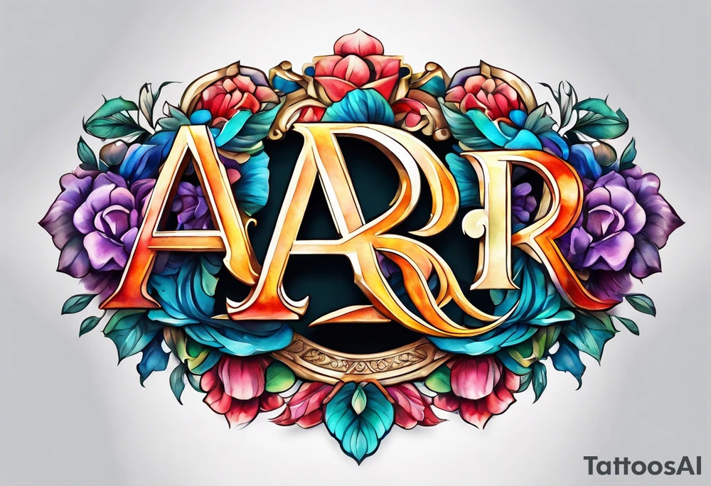 A headband with the letters A R in the middle tattoo idea