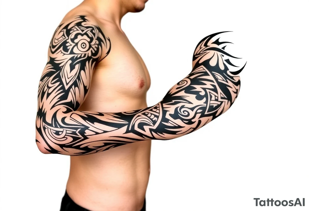 bold line ornamentaali tattoo idea