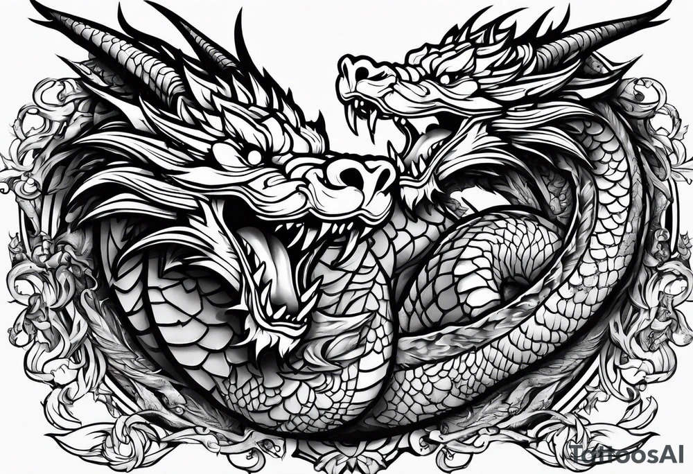 roaring dragons tattoo idea