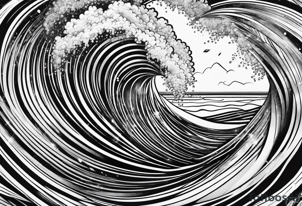 electromagnetic wave, diffraction phenomena, physics tattoo idea