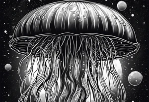 Jellyfish that consumes everything it encounters and send it to the void. It has the milky way in its bell tattoo idea