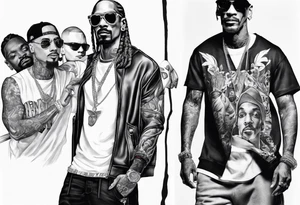 Slim shady  and snoop dog full leg sleeve tattoo idea