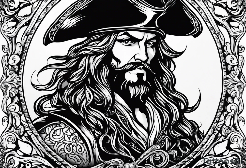 Pirate filigree tattoo idea