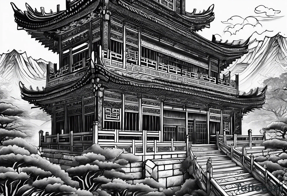 Chinese wall, realistic, art, tattoo idea