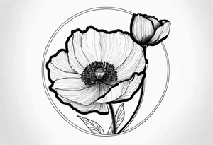 GLOBE INSIDE POPPY FLOWER BUD tattoo idea