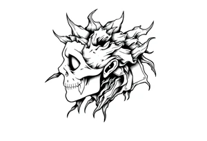 lost in thoughts but not much detail tattoo idea
