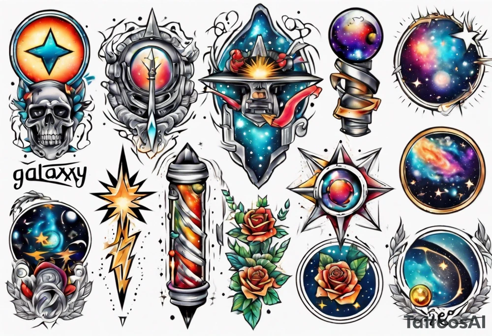 galaxy full arms tattoo idea