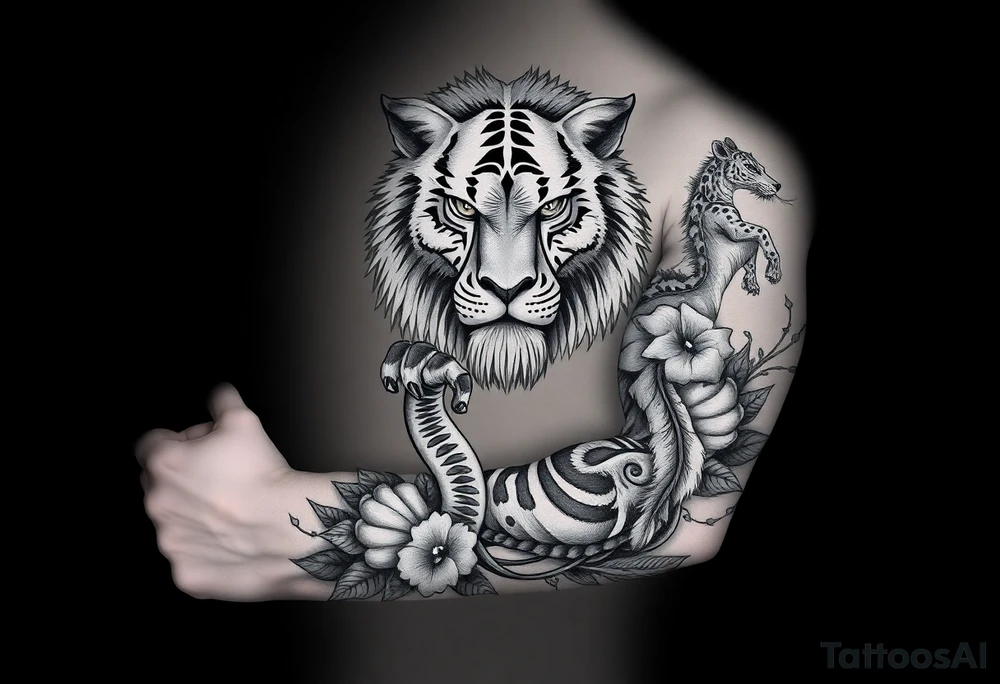 a Jungle sleeve tattoo idea