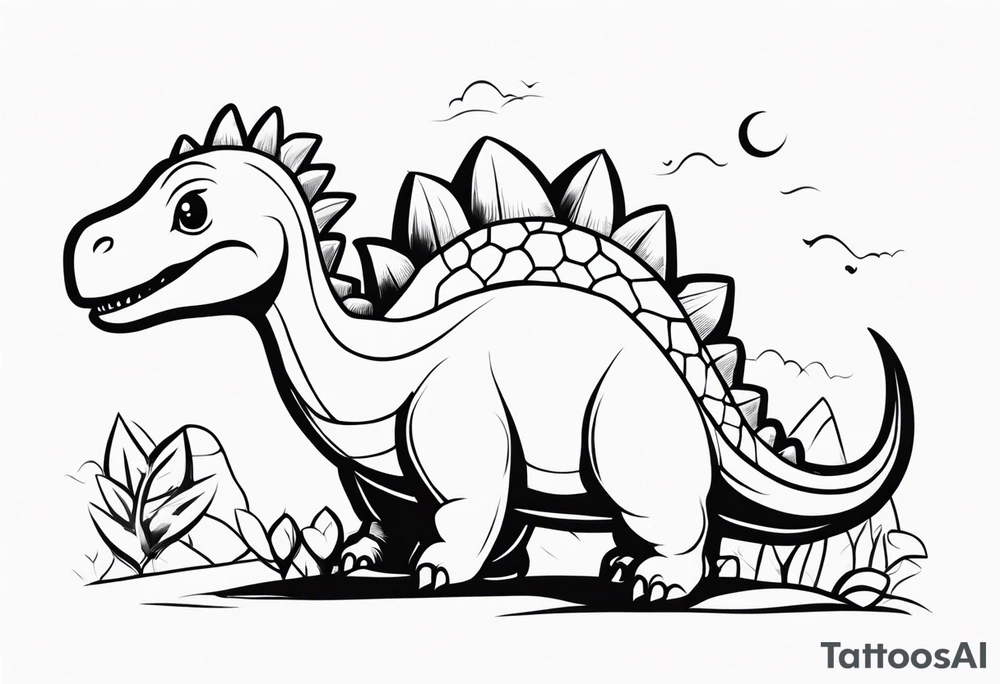 cute dino tattoo idea