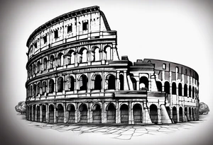 colosseum with cobble stone tattoo idea