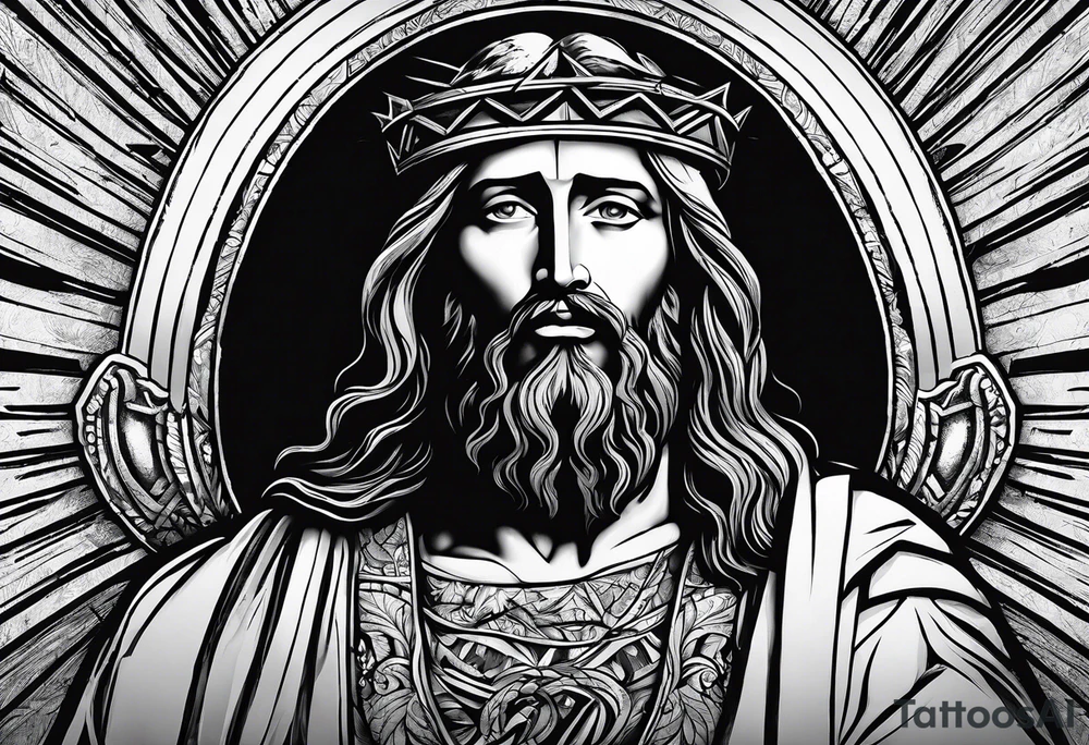 Jesus, looking at me (I am an eagle) and the holy spririt. tattoo idea