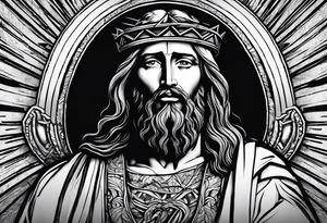 Jesus, looking at me (I am an eagle) and the holy spririt. tattoo idea