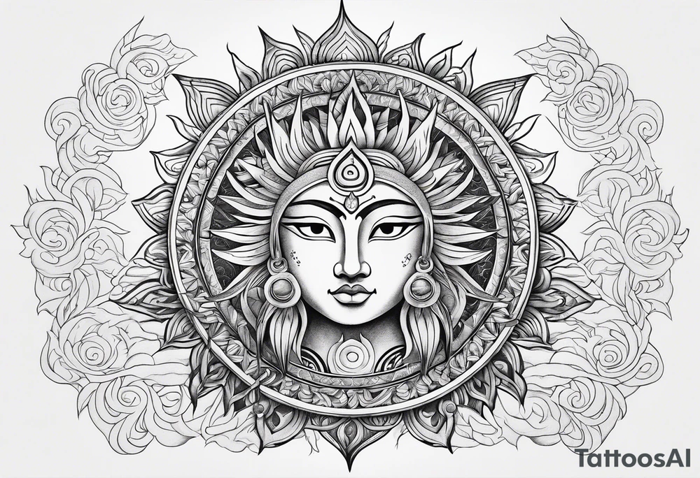 Sun god Amartarasu tattoo idea