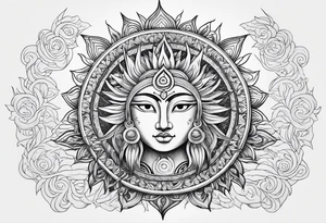 Sun god Amartarasu tattoo idea