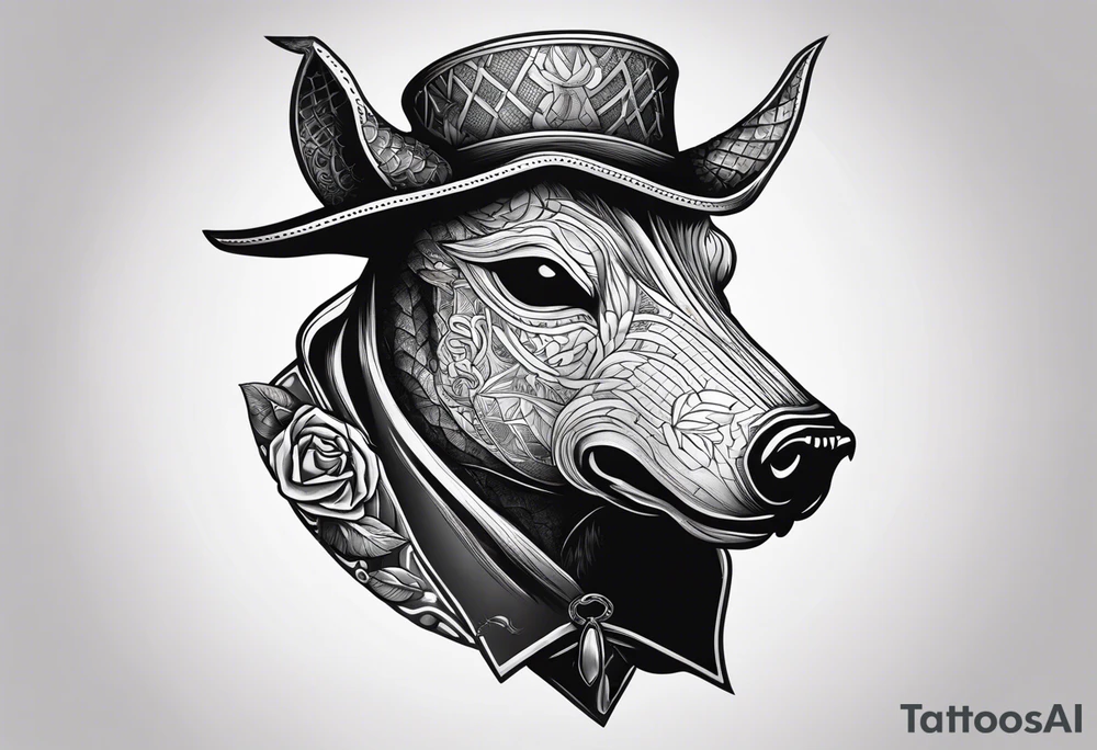 plague doctor, boar, bull, pitbull, snake tattoo idea