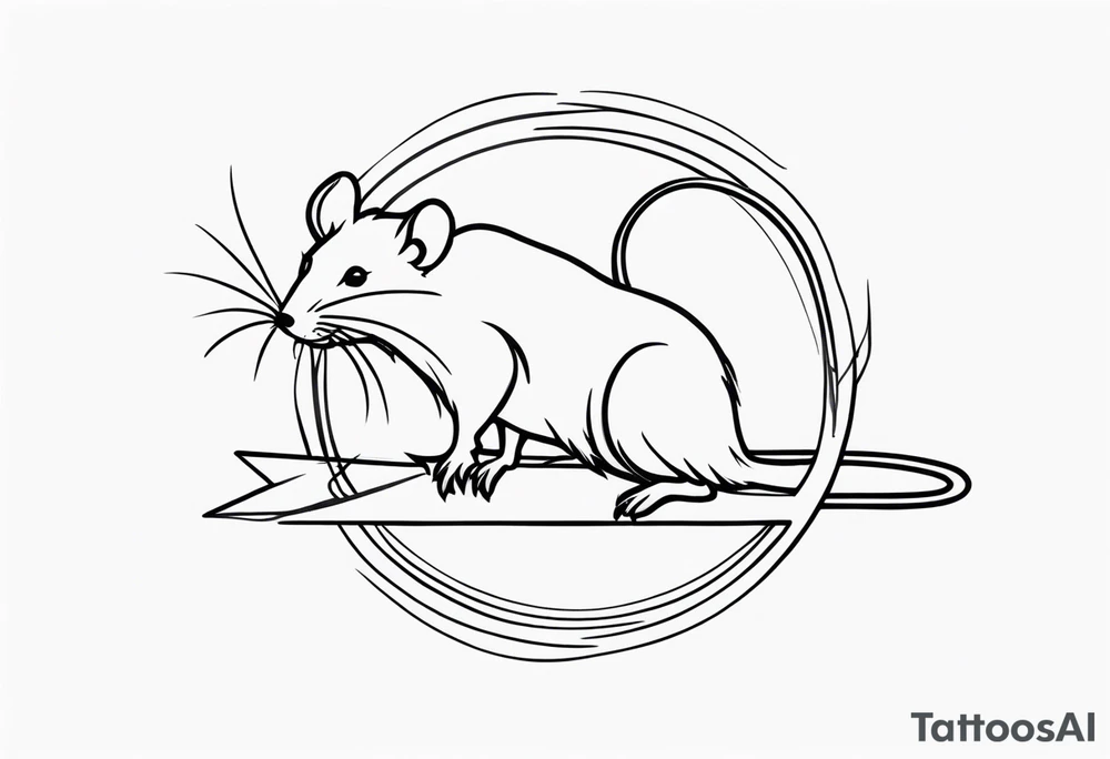 simplistic rat tattoo idea