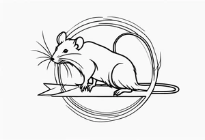 simplistic rat tattoo idea