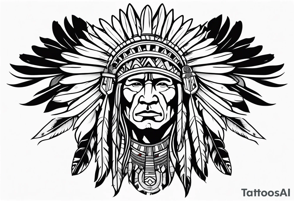 Native American war chief tattoo idea