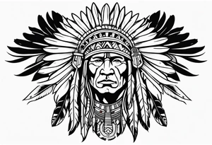 Native American war chief tattoo idea