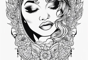 barbara as a sleeve tattoo outside shaded but the inside is clear tattoo idea